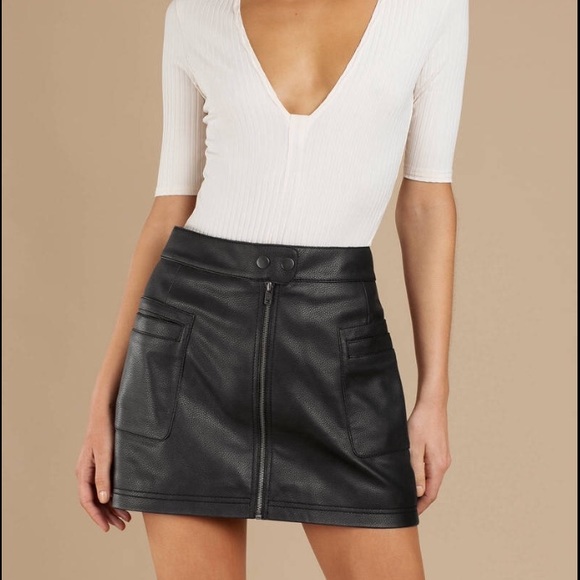Free People Dresses & Skirts - Free People Faux Leather A-Line Mini Skirt